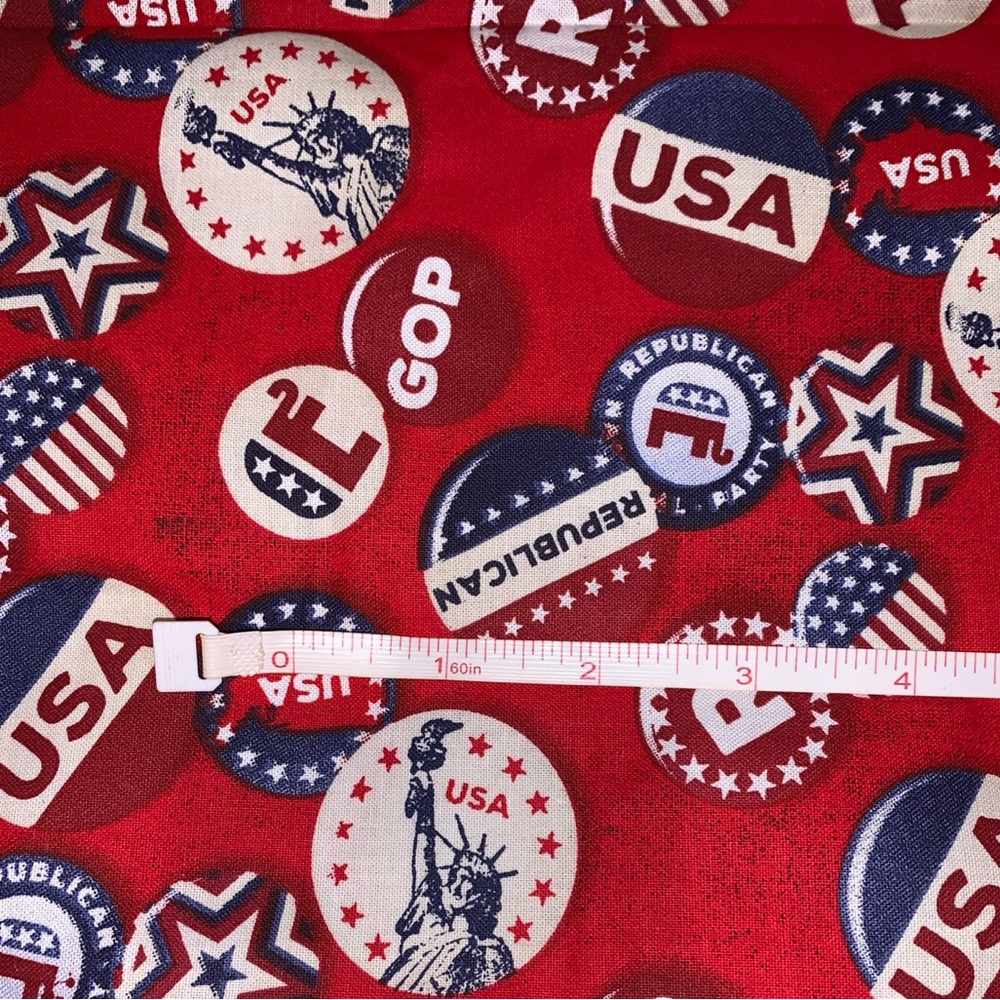 GOP Republican Party Red Cotton Fabric Bu Joanna Cotton 1/2 Yard  18 in by 44in